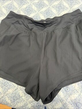 Women's Black Athletic Shorts with High Waist